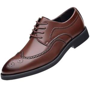 Zapatos de Oficina de Cuero para Hombre, Punta Redonda, Calzado Formal de Negocios Premium, Cómodos, con Cordones, Fabricante OEM - Product Image 4