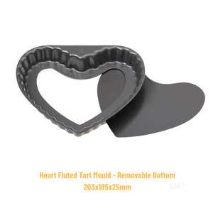 Molde para tartas de frutas ATLAS STAR con forma especial, base desmontable, de aluminio negro, 7 pulgadas, en forma de corazón - Product Image 2