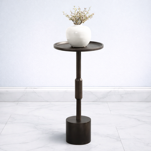 โต๊ะบาร์ทรงแท่นพร้อมถาดวางของด้านบน ดีไซน์ทรงกระบอกเพรียวบาง ประหยัดพื้นที่ ฐานแข็งแรง เหมาะสำหรับการตกแต่งบ้านสไตล์โมเดิร์น - Product Image 1