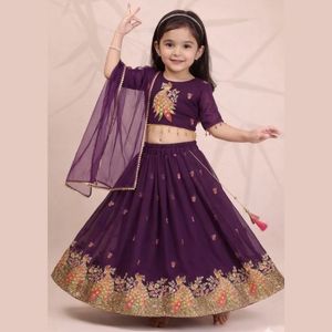 Heavy Embroidery Coding Work Georgette Ready to Wear Designer Flared Lehenga Choli Set with <b>Net</b> <b>Dupatta</b> Wedding Wear - Product Image 2
