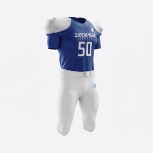 Custom Blue and White American Football <b>Padded</b> Jersey and Pants Set Two-Tone Team Uniform with Player Number Sublimated Uniform - Product Image 6