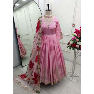 Vestido Lehenga Choli de Poliéster de Diseño con Pantalón y Dupatta, Bordado con Lentejuelas para Bodas - Product Image 3