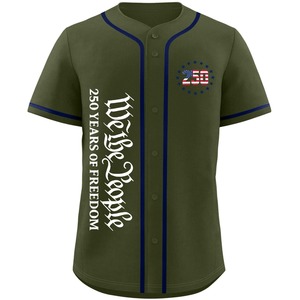 Maillot de baseball américain pour homme, manches courtes, bleu, 100 % polyester, respirant, séchage rapide, personnalisable avec nom d'équipe et patch drapeau - Product Image 5