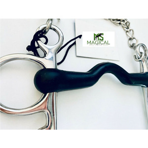 Mors à cheval sur mesure de haute qualité, mors Pelham en caoutchouc, mors en acier inoxydable, toutes tailles disponibles en stock - Product Image 4