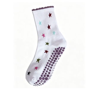 <b>Custom</b> Logo Professional Training Pilates <b>Socks</b> Non-Slip Mid-Length Knitted Crew Pattern Jacquard Logo Yoga Sports with <b>Grip</b> - Product Image 5