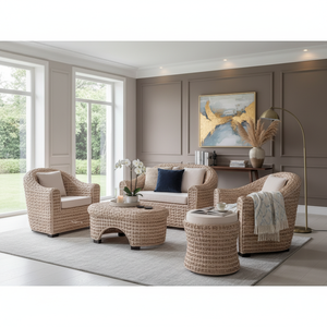 Modern Woven Rattan <b>Dining</b> <b>Armchair</b> Handmade Natural Rattan Frame Cushioned Removable Cover Ergonomic Eco-Friendly <b>Dining</b> Chair - Product Image 1