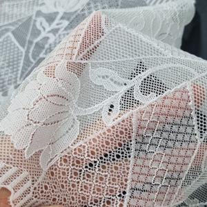 Cinta Elástica de Encaje Floral de 21 cm, Ligera, de Nailon y Spandex, Tejido Elástico de Punto, Color Personalizado para Vestidos de Novia y Lencería - Product Image 6