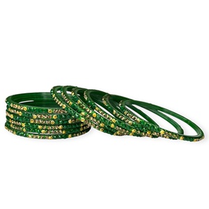 Bracelets en verre imitation perle plaqués or Green Spark Symphony, tendance, pour mariage, vente en gros - Product Image 3