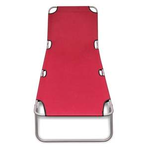 Chaise longue pliante standard en acier thermolaqué rouge - Product Image 2