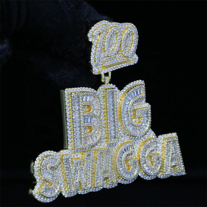 Big Baby Themed Pendant <b>Charm</b> <b>Silver</b> Plated Crystal Rhinestone Letter Hiphop Style Unisex Gift - Product Image 5