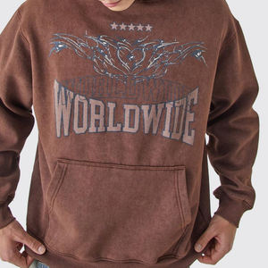 Sudadera con Capucha para Hombre, 100% Algodón, Felpa, Invierno, Corte Holgado, Tejido Transpirable, 360g, Personalizada con Estampado, Bloques de Color, Térmica, Bordada - Product Image 3