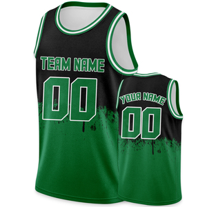 Camiseta de Baloncesto Personalizada Negra y Verde con Nombre y Número del Equipo Impresos, Camiseta Deportiva Hip Hop para Hombres, Mujeres, Jóvenes y Niños - Product Image 3