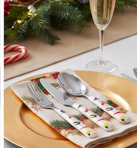 Juego de cubiertos novedosos con mangos con diseño de bandera, de acero inoxidable, aptos para lavavajillas, para fiestas y uso en la cocina. - Product Image 5