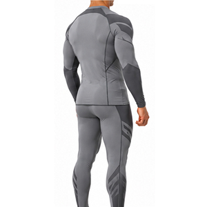 Wholesale Sports Compression Suit <b>Men</b> Breathable Long Sleeve Top <b>Pant</b> Set Quick Dry Stretch Fitness <b>Running</b> Training Wear Custom - Product Image 4