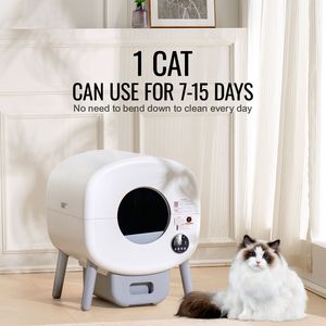 Lettiera Intelligente per Gatti da 76L con Rimozione Odori, Lettiera Automatica XL Autopulente, Ampio Spazio, Sacchetti per Rifiuti per Animali Domestici - Product Image 2