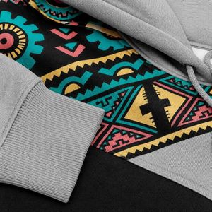 Custom Men <b>Aztec</b> Tribal Print Pullover Hoodie Winter Streetwear Hip Hop Oversized <b>Fleece</b> Jacket Casual Hooded Sweatshirt - Product Image 6