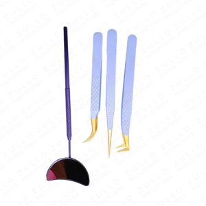 Pinces à extensions de cils en acier inoxydable Diamond Grip, finition satinée, large gamme de couleurs, pinces pointues, droites et courbées - Product Image 4