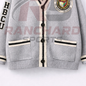 Suéter Cárdigan Universitario Personalizado HBCU |   Suéter sin mangas con botones frontales |   Ropa de Calle Ecológica 100% Algodón - Product Image 3