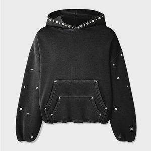 Sweat-shirts pour femmes en tissu doux de qualité supérieure, effet délavé, avec strass, écologiques, respirants, service personnalisé, vente en gros mondiale - Product Image 1
