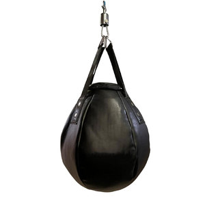 Ballon de boxe en cuir rempli de sable avec fermeture éclair, durable pour l'entraînement des adultes - Product Image 1