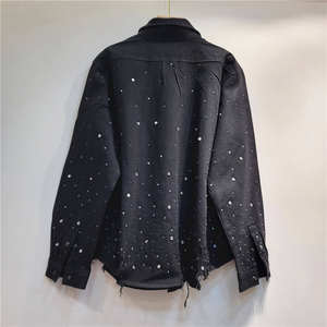 Veste en jean décontractée pour homme, grande taille, coupe ample, 100 % coton, style vintage, avec logo frontal, vente en gros de haute qualité - Product Image 2