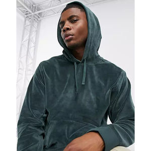 Winter Fall Trendy Blank <b>Velour</b> Hoodie Unisex Pullover <b>Sweatshirt</b> Embroidered Logo Custom Men's Plain Dyed High Quality Plus - Product Image 3