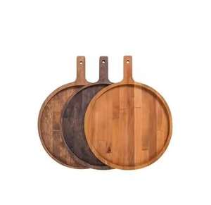 Bandeja para pizza de madera y acero al por mayor, plato ecológico para alimentos a precio económico - Product Image 1