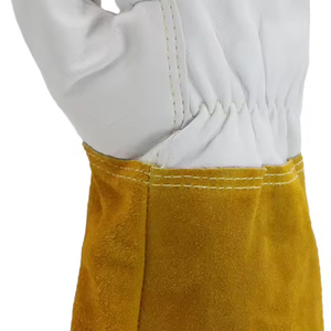 Hot Selling 14' Cow Split Leather Welding <b>Gloves</b> Industrial Safety Protective Welder <b>Gloves</b> Winter <b>Long</b> Hand Leather <b>Gloves</b> - Product Image 5