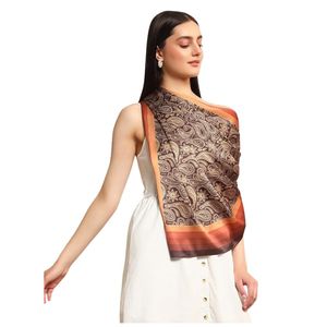 Écharpe carrée grande taille en soie pour femme, imprimée numériquement, respirante et légère - Product Image 3