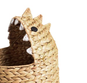 Cesta de Almacenamiento de Jacinto de Agua con Forma de Dinosaurio y Tapa, Organizador de Juguetes Tejido con Forma de Animal para Decoración de Habitación Infantil - Product Image 2