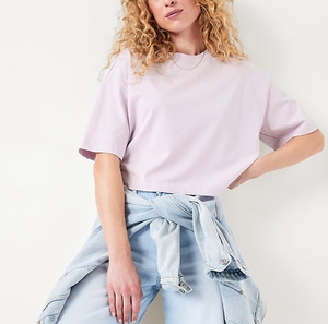 เสื้อครอปท็อปผู้หญิงแบบเรียบง่าย เสื้อยืดโอเวอร์ไซส์สำหรับฤดูร้อน เสื้อยืดพิมพ์ลายพัฟฟ์ ผ้าฝ้าย 100% เสื้อครอปท็อปผู้หญิง - Product Image 3