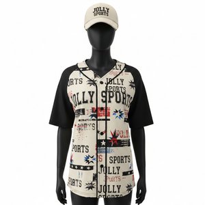 Maillot de baseball pour femme en polyester doux, interlock GSM, anti-humidité, avec empiècements raglan et impression par sublimation, maillot de baseball en coton pour femme - Product Image 6