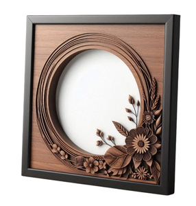 Creative Style Border Modern Wooden Picture <b>Frame</b> <b>Square</b> Shape Dark Brown Wooden Photo <b>Frame</b> for Home Decorative Wooden <b>Frame</b> - Product Image 1