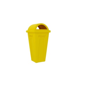Yellow HDPE Outdoor Trash Can Rectangular <b>Plastic</b> <b>Waste</b> <b>Bin</b> Eco Friendly Public Recycling Container - Product Image 1
