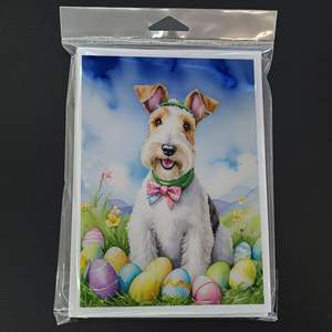 Whimsical Fox Terrier <b>Easter</b> <b>Egg</b> <b>Hunt</b> A7 Note Cards Pack of 8 Blank Cards with Envelopes Size 5x7 Greeting Cards - Product Image 3