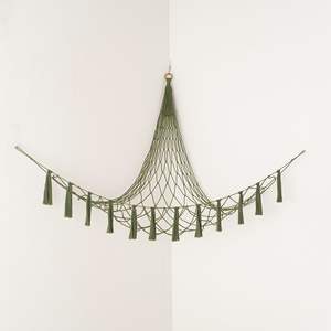 เปลญวนของเล่นมาคราเม่ทำจากเชือกฝ้าย สำหรับแขวนผนัง มุมจัดเก็บของตกแต่งบ้านและห้องนอน - Product Image 6