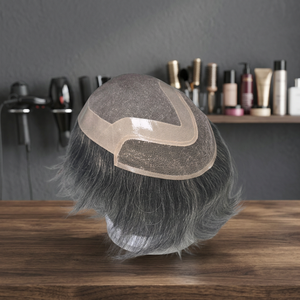 Perruque en cheveux humains avec dentelle frontale, cheveux chinois vierges Remy, textures Kinky Straight, Water Wave, Loose Deep Wave, Deep Wave, couleur 1b+gris - Product Image 3