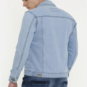 High Street Men's Top Selling Denim Jacket 100% Cotton Washable Fitted Ripped Design Snap Collar Hand <b>Warmer</b> Pockets for Winter - Product Image 5