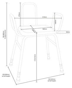 Height <b>Adjustable</b> Traditional Design Perching <b>Stool</b> with Padded Seat Safety Arms and Metal Back for Home Furniture - Product Image 5