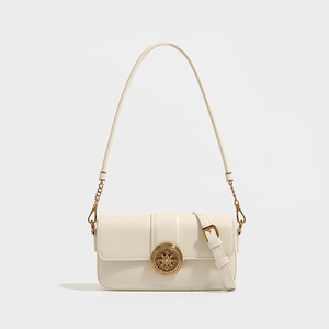 Sac à bandoulière élégant en cuir véritable marron 2026, design demi-lune, sacs à main tendance pour femmes - Product Image 2