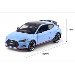 Modèle de voiture miniature Hyundai Veloster N 1:38 bleu, jouet à tirer en arrière - Product Image 6