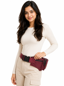 Sac banane en toile de coton léger avec ceinture réglable et multiples poches, idéal pour le shopping, les voyages et le camping – Offre spéciale - Product Image 6