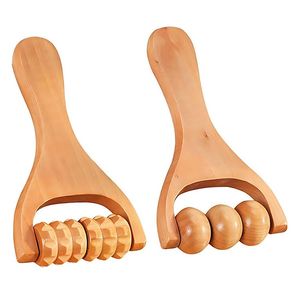 Natural Beech Wood Body <b>Massage</b> Roller <b>Tool</b> Deep Tissue Muscle Relaxation Anti Cellulite Lymphatic Drainage Wooden Massager - Product Image 1
