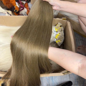 I TIP Meilleures ventes Extensions de cheveux humains chinois 100% vierges Remy longues, lisses crépus, sans traitement chimique, non teintes, couleur plus foncée - Product Image 3