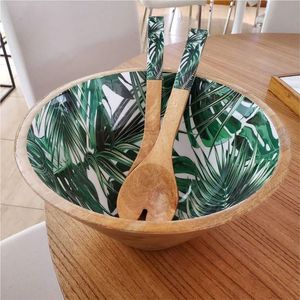 Eco-Friendly Acacia Wood Salad Serving <b>Bowl</b> with Enamel Inlay Pattern <b>Large</b> Round Wooden Fruit <b>Bowl</b> for Kitchen & Home Decor - Product Image 5