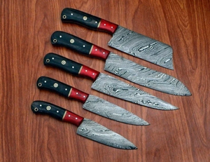 Wholesale LEGACY BLADES Damascus Steel <b>Kitchen</b> <b>Knife</b> Set 5-Piece Wooden Handle <b>Sharp</b> Ambidextrous Handmade OEM ODM Factory - Product Image 1