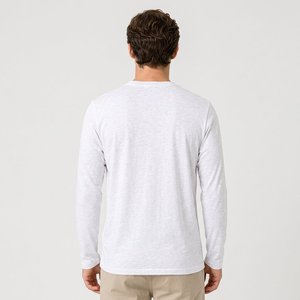 Camiseta Básica de Manga Larga para Hombre, Corte Ajustado, 180GSM, Tela de Rayón Elástica, Transpirable, Prenda Esencial Informal para Primavera y Otoño - Product Image 5