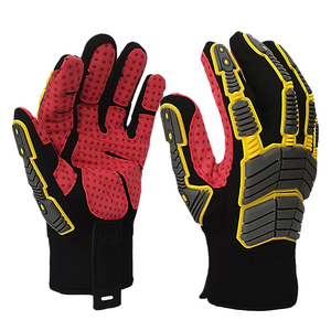 Gants de travail haute performance en cuir de vachette avec protection TPR contre les chocs, réduction des impacts élevés, pour le travail dans les champs pétrolifères, paume en coton - Product Image 1