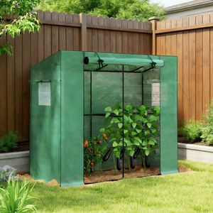 Grande Serra da Giardino Moderna Pop-up in Acciaio Zincato con Telaio in Legno/Acciaio e Materiale in PVC/Vetro per la Crescita delle Piante all'Aperto - Product Image 4