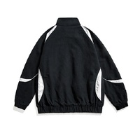 Blouson unisexe noir à col montant, fermeture éclair, imperméable, coupe-vent, respirant, séchage rapide, sportif, décontracté chic, automne